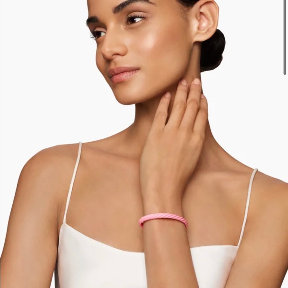 Elegant Pink cable Bracelet for Women by David Yurman. Rubber
